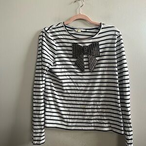 Boden beaded bow striped top 4